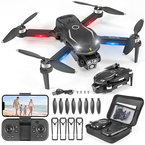 Drohne mit Kamera HD 4K,RC Faltbare FPV WiFi Live Ãœbertragung Drohne für Kinder Anfänger, 2 Akku,Bürstenloser Motor, Flugbahnflug, Hindernisvermeidung, One Key Start/Landen, Headless Modus