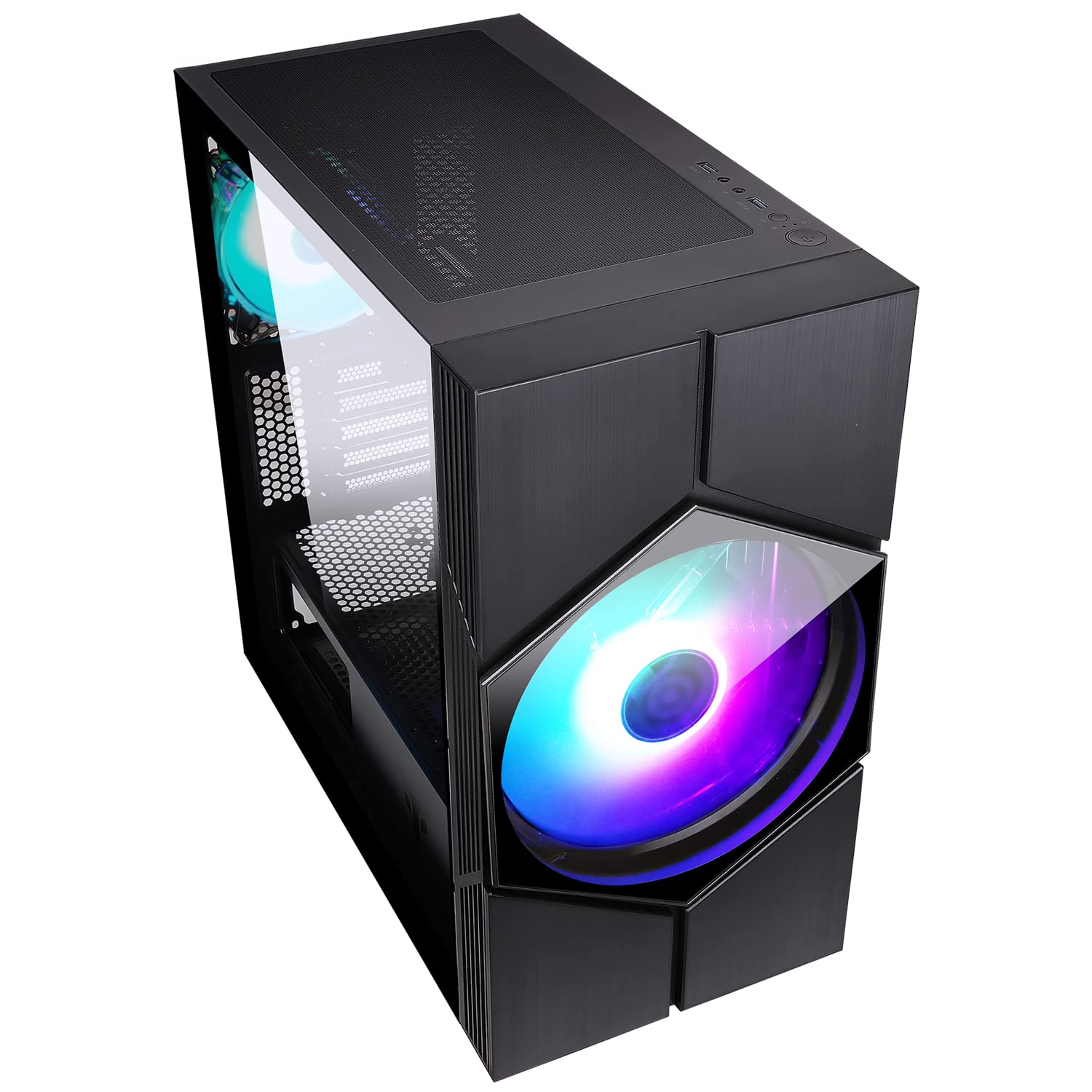 Itek Case VORTEX Gaming Mini Tower, mATX, 20 cm e 12 cm ARGB Fan, 2xUSB3, Pannello Laterale in Vetro Temperato