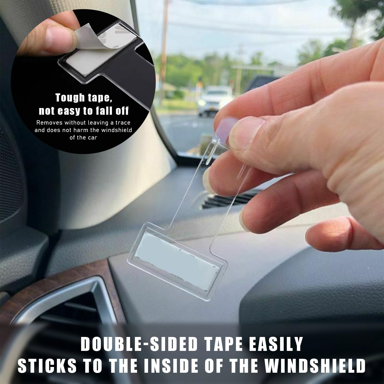 6 Piezas Clip para Boletos de Parabrisas, Autoadhesivos Car Ticket Holder, Transparentes Soportes para Billetes de Aparcamiento, para Ticket de Coche, Permisos de Estacionamiento