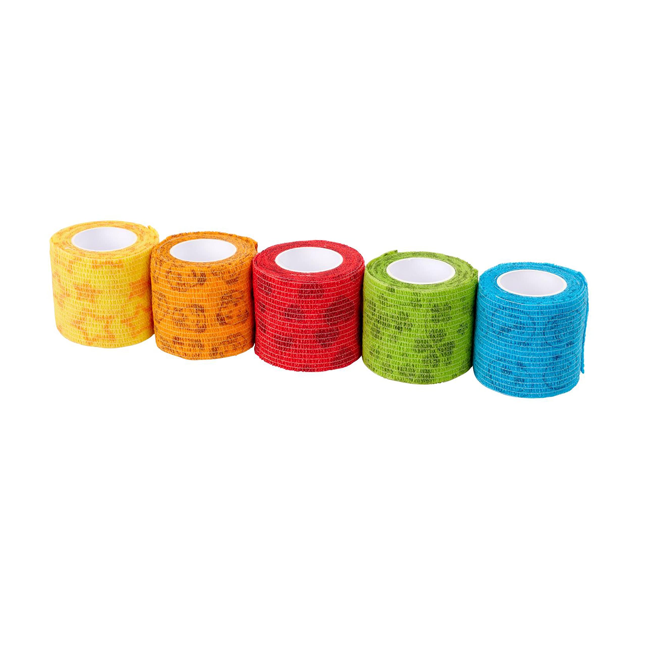 KRUUSE Fun-Flex Care Inside-Out bandaż (opatrunek dla psów, samoprzylepny opatrunek do mocowania opatrunków, szyn, cewników itp., bandaż elastyczny, akcesoria dla psów), 5 cm x 4,5 m