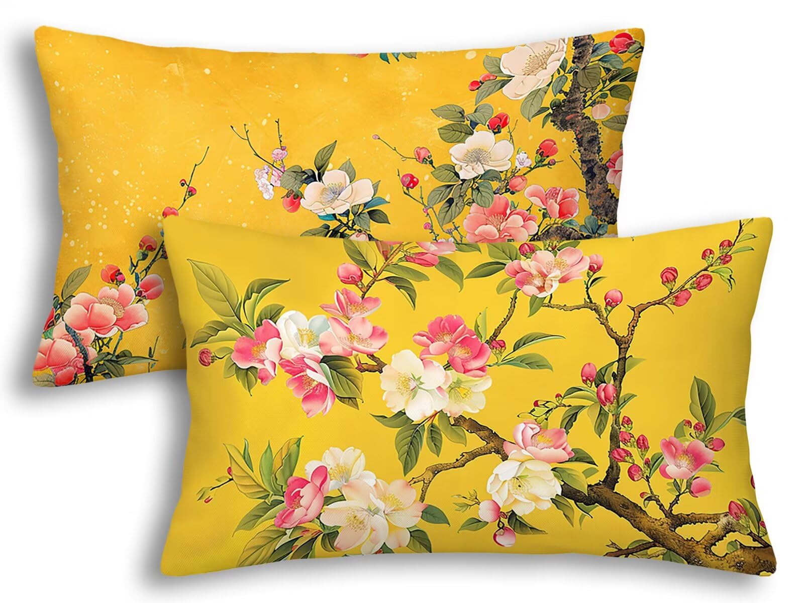 Fundas cojines 40x80 amarillo para decorar el sofá del salón y la cama del dormitorio principal