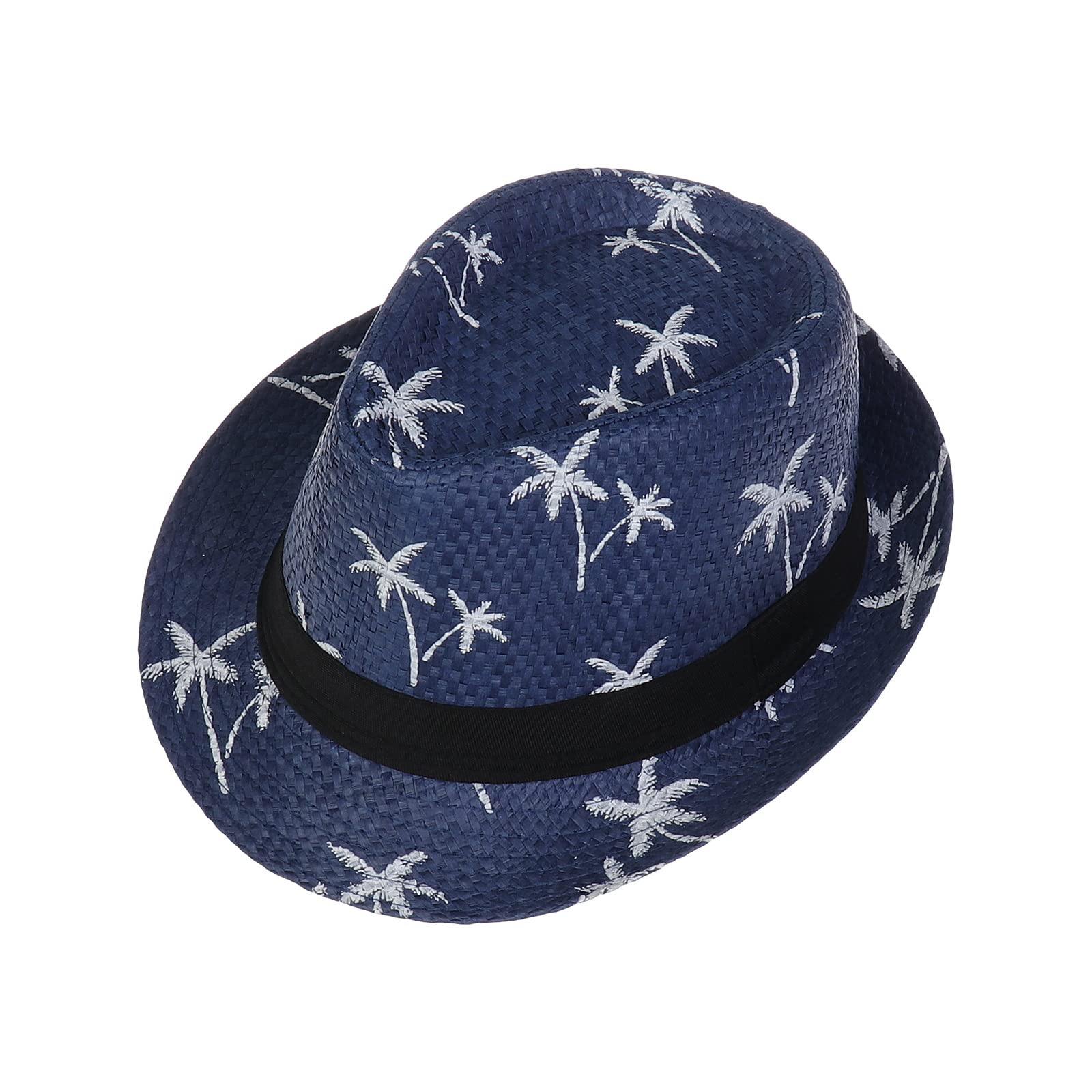JK Home Sombreros hawaianos de paja Fedora para hombres y mujeres, unisex, Trilby Panamá, verano, sol, jazz, disfraz, gorra de fiesta