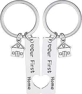 Uloveido Our First Home Keychains Set for Couples, Puzzle Matching Charms Commemorative Gifts Keyrings for Women and Men Y1082