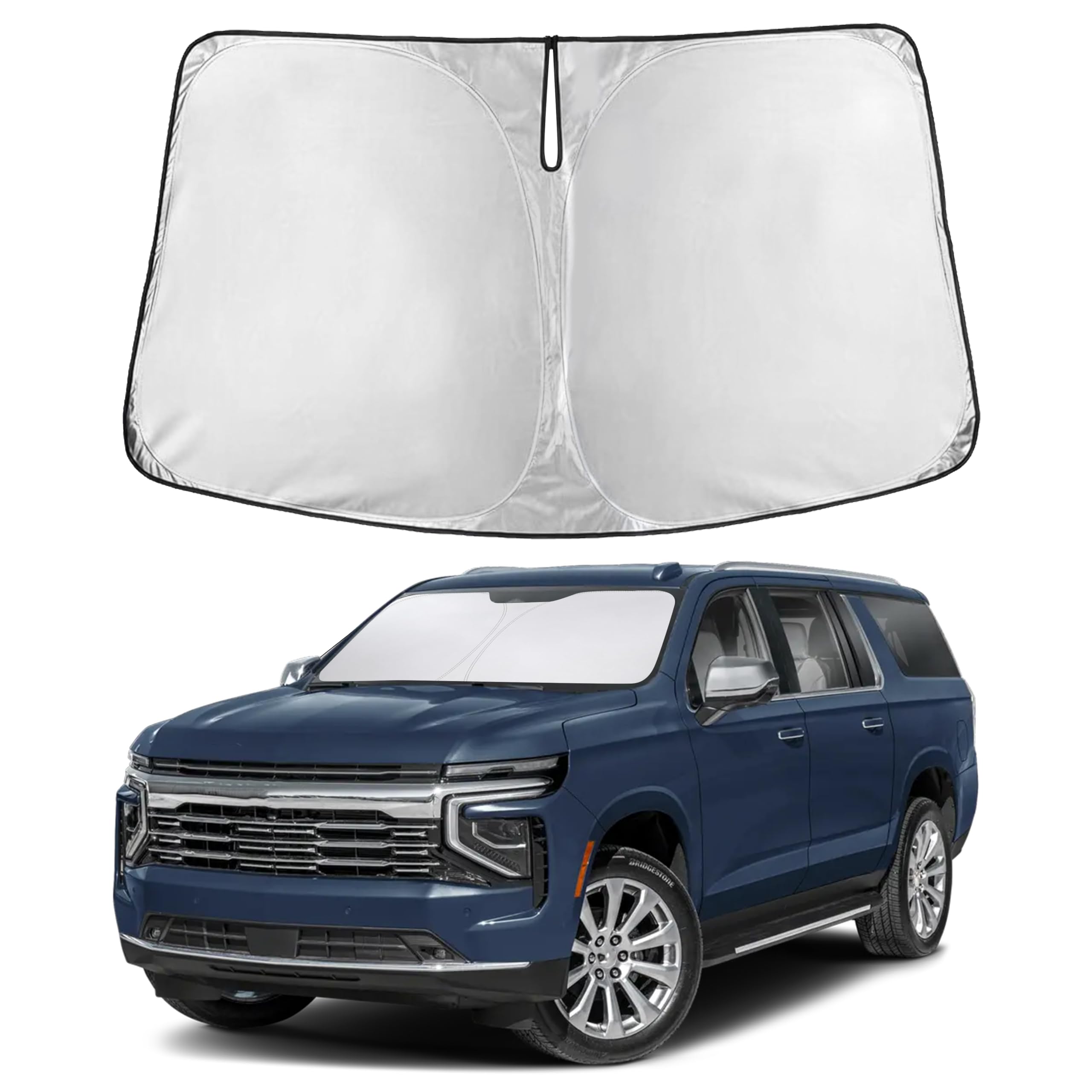 Autovir Windshield Sun Shade Fit for 2021-2023 2024 2025 Chevrolet Suburban Sunshade, Front Car Window Shades Sun Visor, Blocks UV Rays & Heat, Car Accessories Fit for Chevrolet Suburban 2021-2025