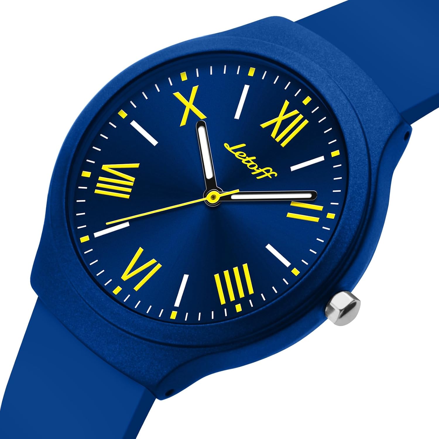 Letoff Silicone Band Metal case Watch for Women/Men, Roman Numeral Dial with Minimalist Design, Lightweight Analog Wristwatch, Industrial Style Fashion Timepiece Water Resistant 100ft - Image 2