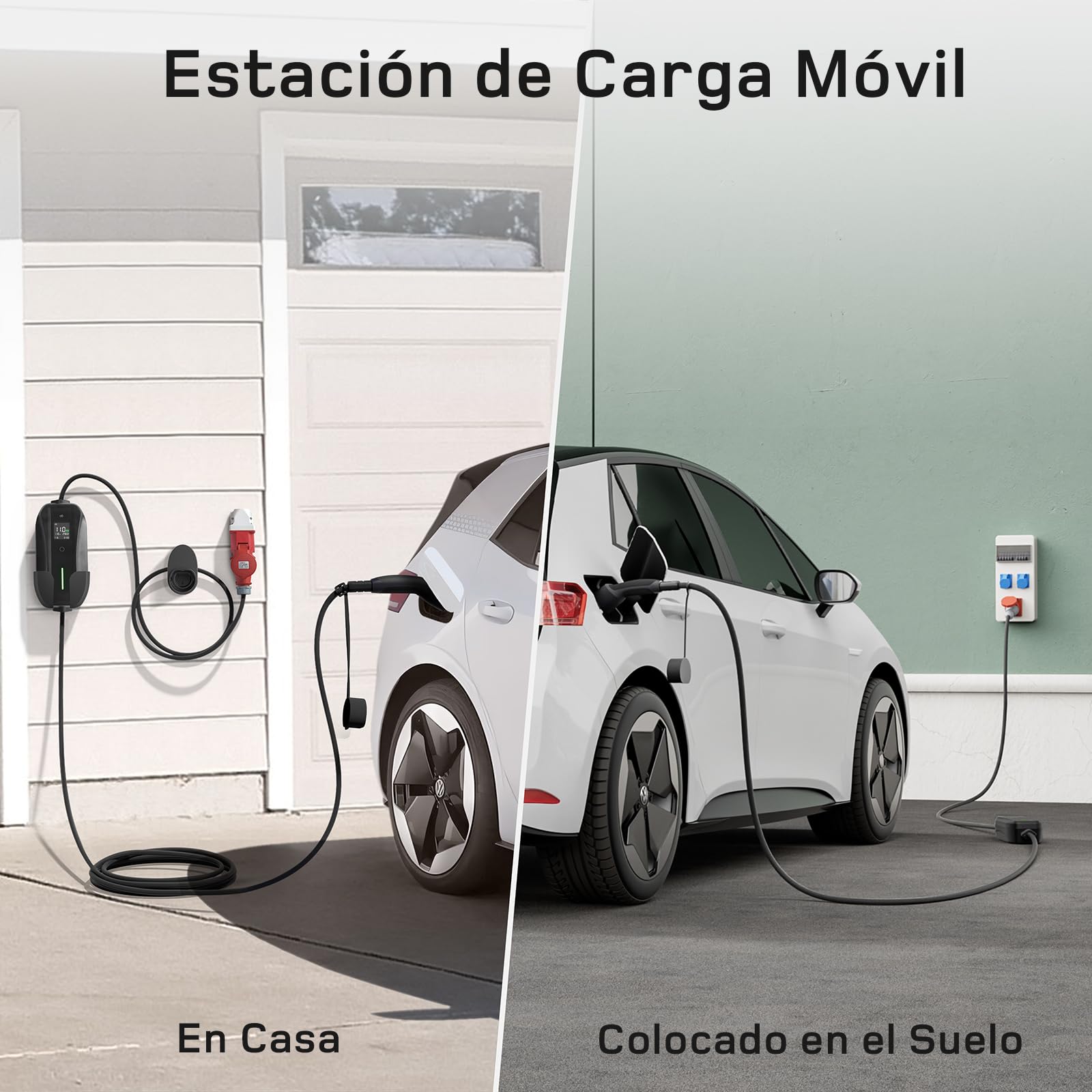 Cargador EV 11kW, Cargador Coche Electrico 16a [3-Phase| 7m| 6-16A] dé con Potencia de Carga Ajustable, estación de Carga móvil/Wallbox para Model 3/Y ix3, ex30 Otros EV/PHEV