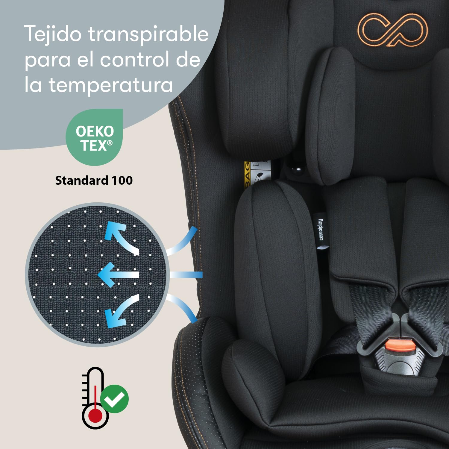 Casualplay Siège auto Revol XL Isize pivotant avec isofix et pied d'appui, groupe 0 1 2 3 de 0 à 12 ans ou de 40 à 150 cm de hauteur et dispositif de protection latérale SPS, noir
