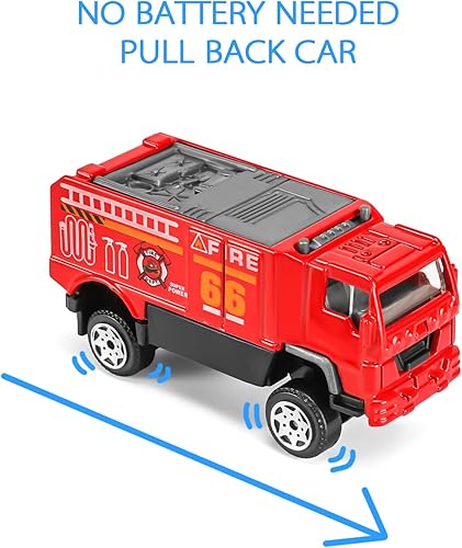 Miniatura 2 de Camión de bomberos de 14 piezas con juguete de bombero, mini auto de bomberos fundido a presión, mini vehículo de emergencia de rescate para niños,