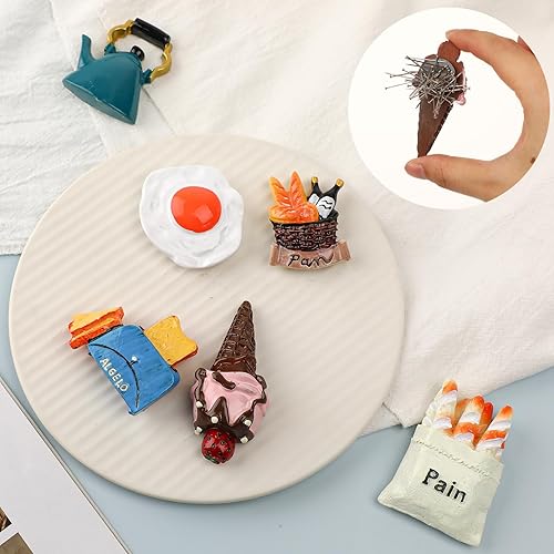 Miniatura 3 de 6 imanes de comida para nevera, imanes de alimentos para refrigerador, resina 3D, lindos imanes para refrigerador, divertidos y creativos, imanes