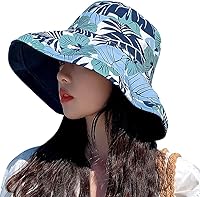 Vista 11 de Reversible Floral Sun Hats UV Protection UPF Packable Wide Brim Chin Strap Women