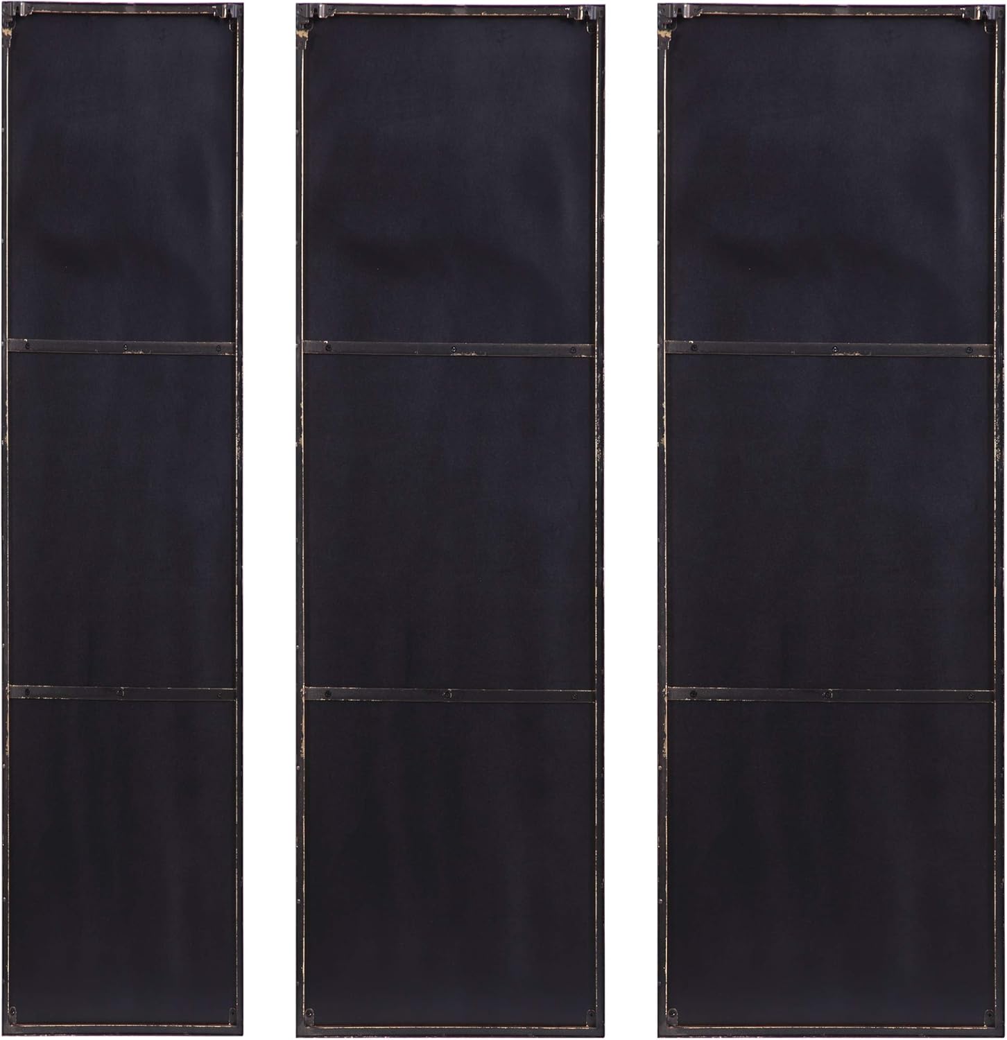 MY SWANKY HOME Minimalist Tall Gold Rectangle Wall Mirror Set 3 Modern Grouping Divided Classic