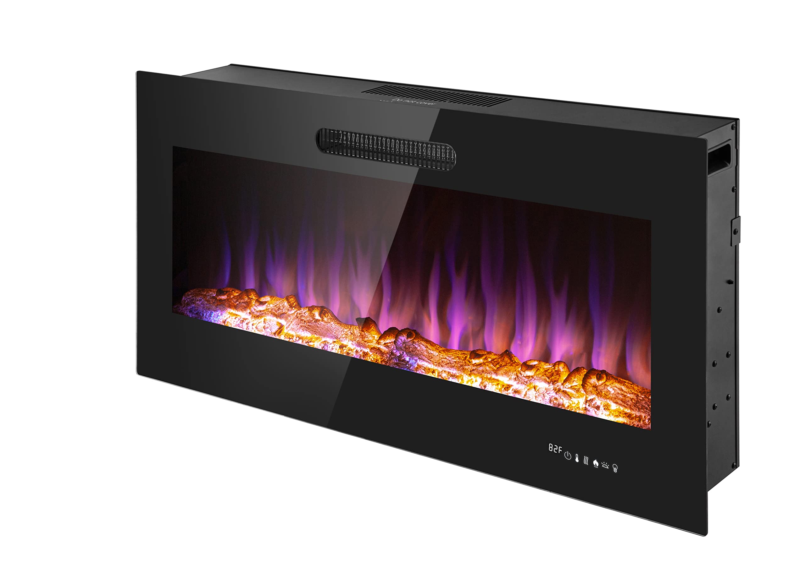 Amazon.com: Prominence Home LED Slim Design Electric Fireplace Insert and Wall  Mounted Fireplace with 1500 Watt Heater, Log u0026 Crystal Ember Options,  Adjustable Realistic Flame and Remote Control, (42 Inch) : Home