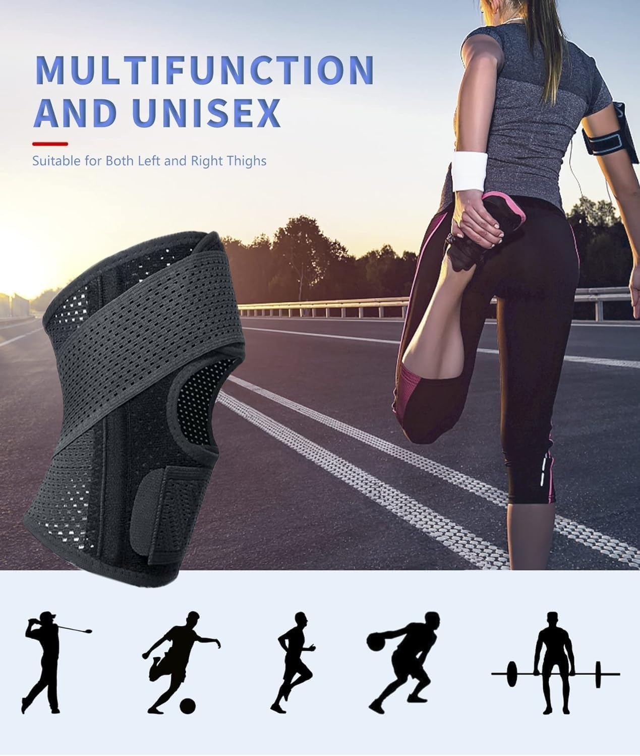 Knee Brace for Women & Men, Knee Brace for Meniscus Tear, Knee Pain Relief, Arthritis, Compression Knee Support Side Stabilizers, Injury Recovery, Running, Workout(Black, Large)
