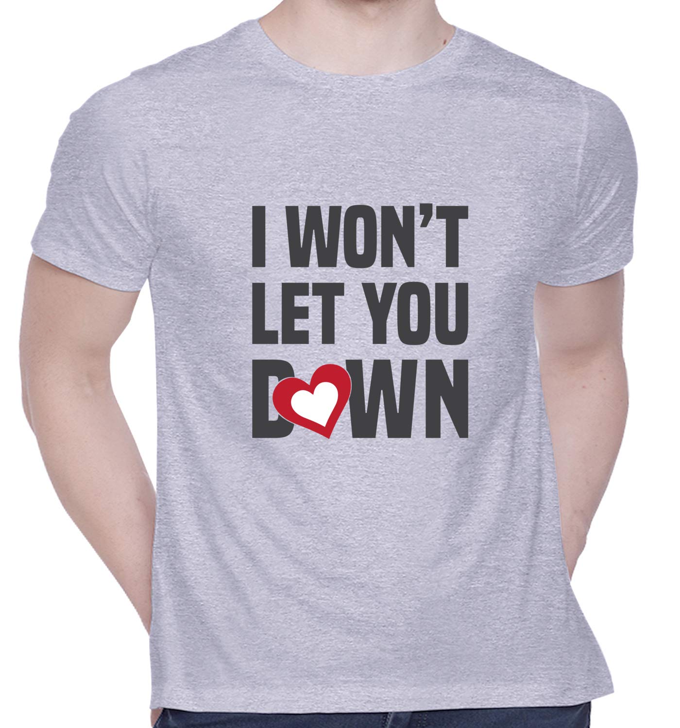 CreativiTGraphic Printed T-Shirt for Unisex I Won't let You Down Black Tshirt | Casual Half Sleeve Round Neck T-Shirt | 100% Cotton | D00815-13