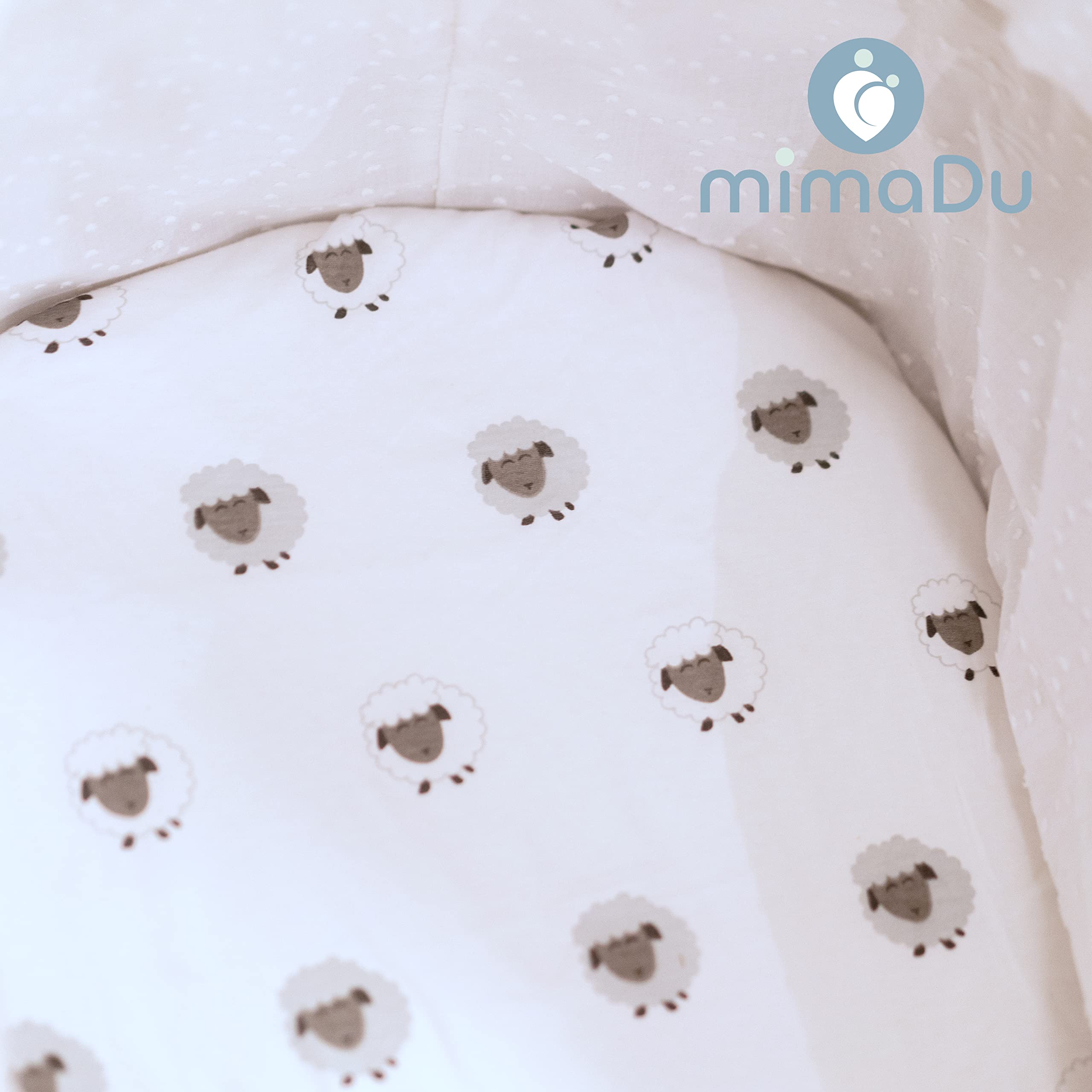 mimaDu Drap Housse Couffin 32x72 Berceau Nacelle | Convient 70x32 70x37 75x35cm | 100% Jersey de Coton Certifié Öko-Tex (Moutons Rayures)