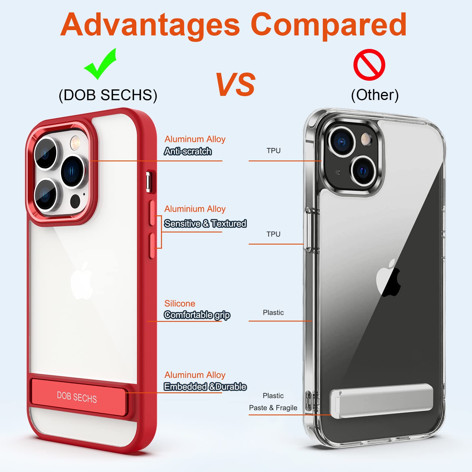 Amazon.co.jp: DOB SECHS メタルキックスタンド クリアケース iPhone