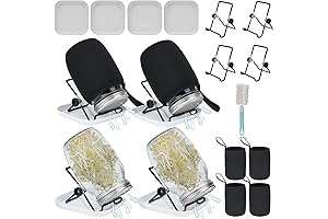 4-Pack Sprout Jar Kit - Mason Sprouting Jars for Effortless Micro Green Cultivation