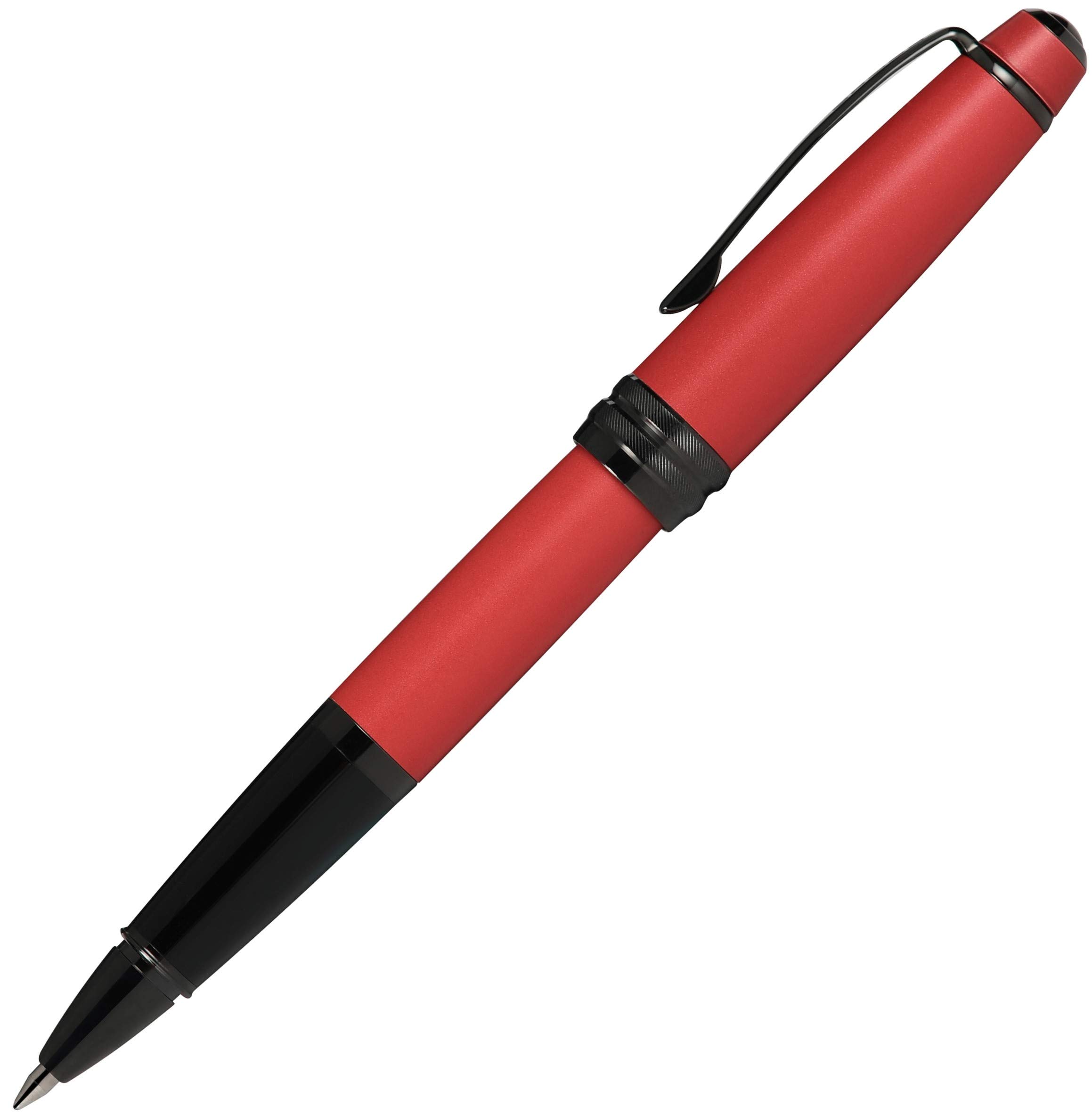 Cross Bailey Refillable Rollerball Pen Presented in a Premium Gift Box - Medium Point, Black Ink, Matte Red