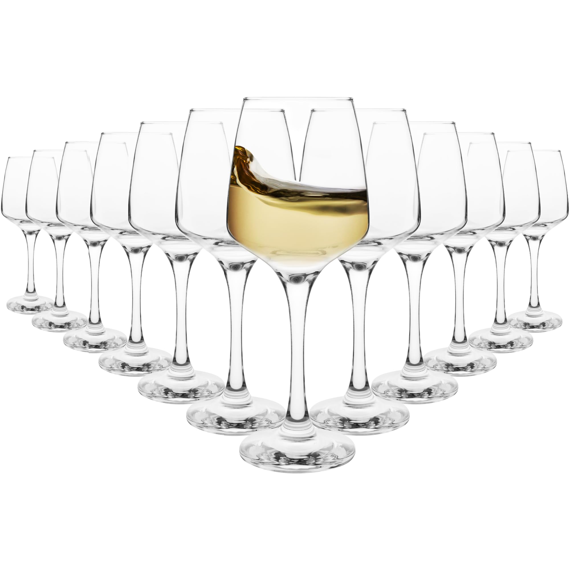 Homiu Large White Wine Glasses | Set of 12 | 330 ML | Crystal Wine Drinking Glass | Florence Collection | Party Wedding Gift Cocktail | Home Restaurants Kitchen Glassware | Dishwasher Safe โ image 1
