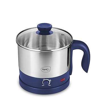 Pigeon Kessel Multipurpose Kettle 1.5 litres with Stainless Steel Body, used for boiling Water and milk, Tea, Coffee, Oats, Noodles, Soup etc 600 Watt (Blue) - image, photos