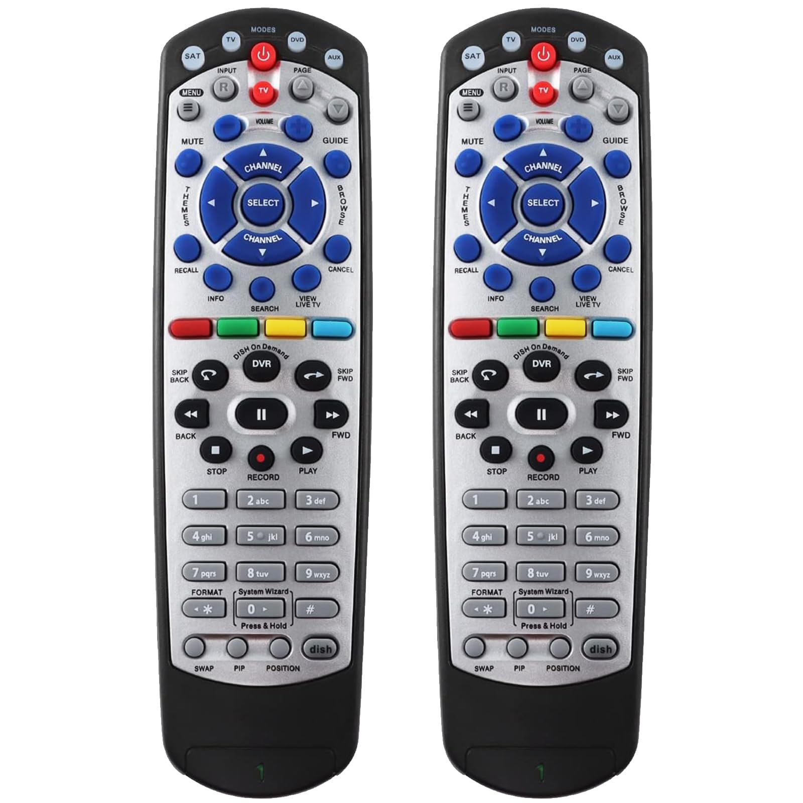[Pack of 2] New Remote Control for Bell Satellite Remote, Bell TV IR Remote Control for Dish Network 20.1 IR Satellite Receiver TV DVD VCR