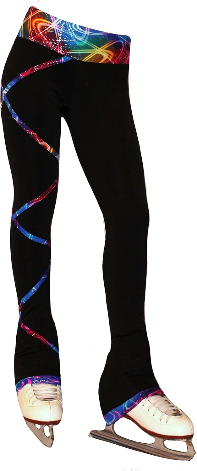 Ice Fire Figure Skating Criss Cross Pants - Silver Sky