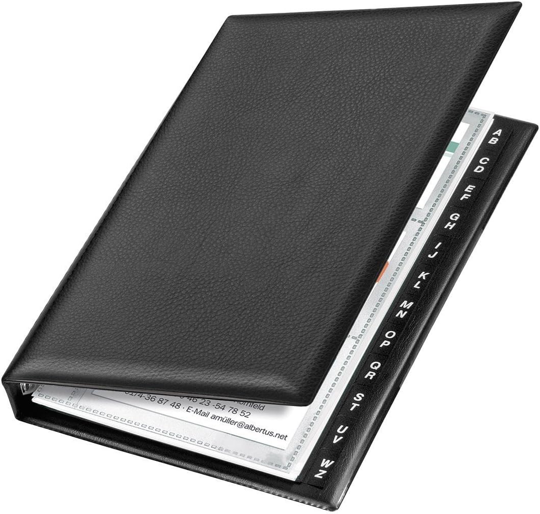 Veloflex Silver 4155590 Business Card Ringbinder File 4 Round Ring Mechanism 16 mm Wide 14.5 x 22.5