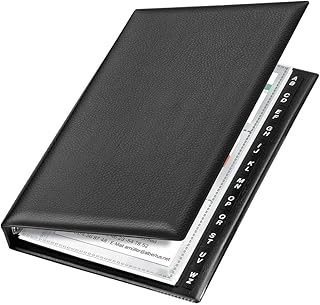 VELOFLEX 4155590 - Visitenkartenringbuch, Visitenkartenbuch, 4-Ring-Mechanik, 16 x 145 x 225 mm, schwarz