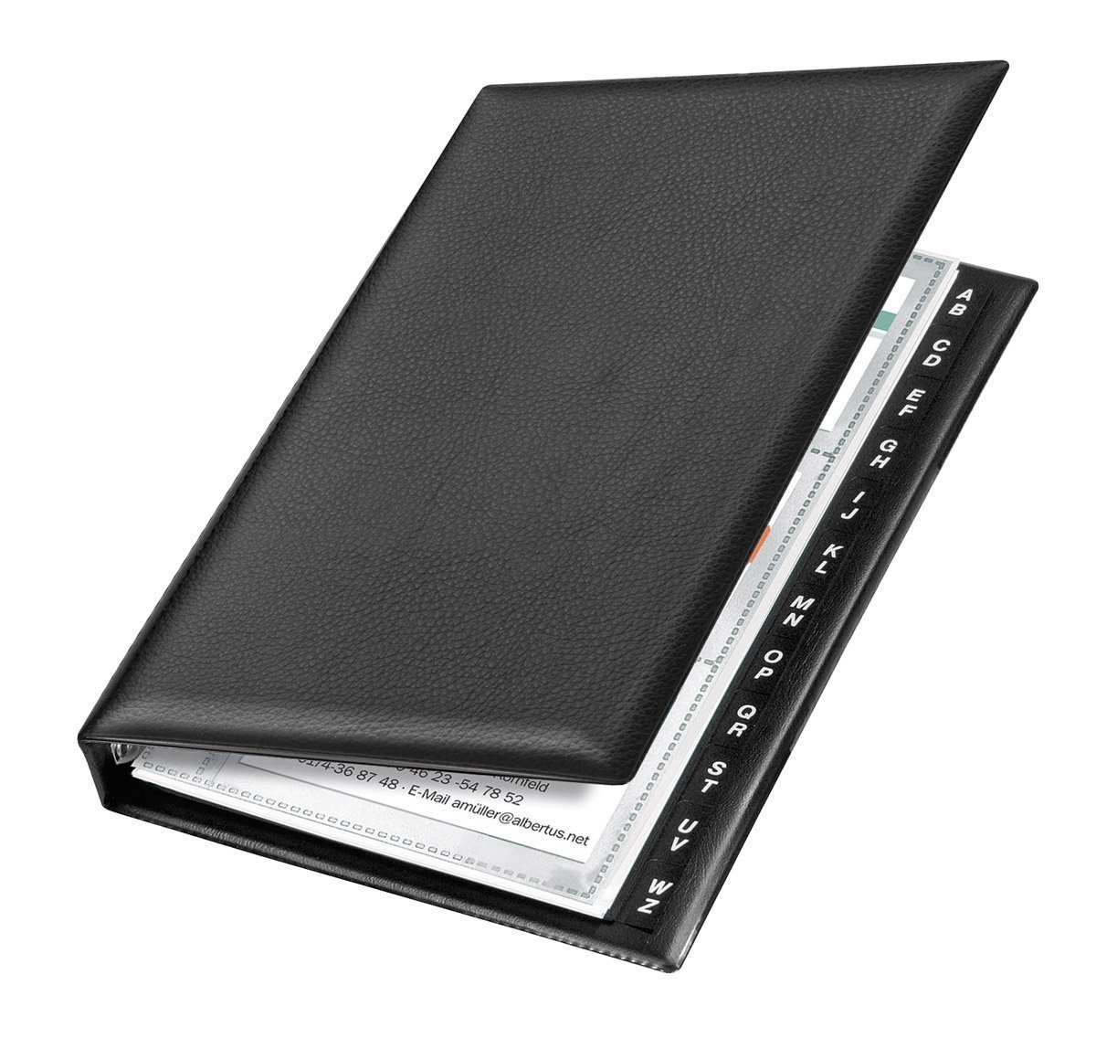 Tarjetero de anillas VELOFLEX para organizar tarjetas de visita con fundas e índice negro 2