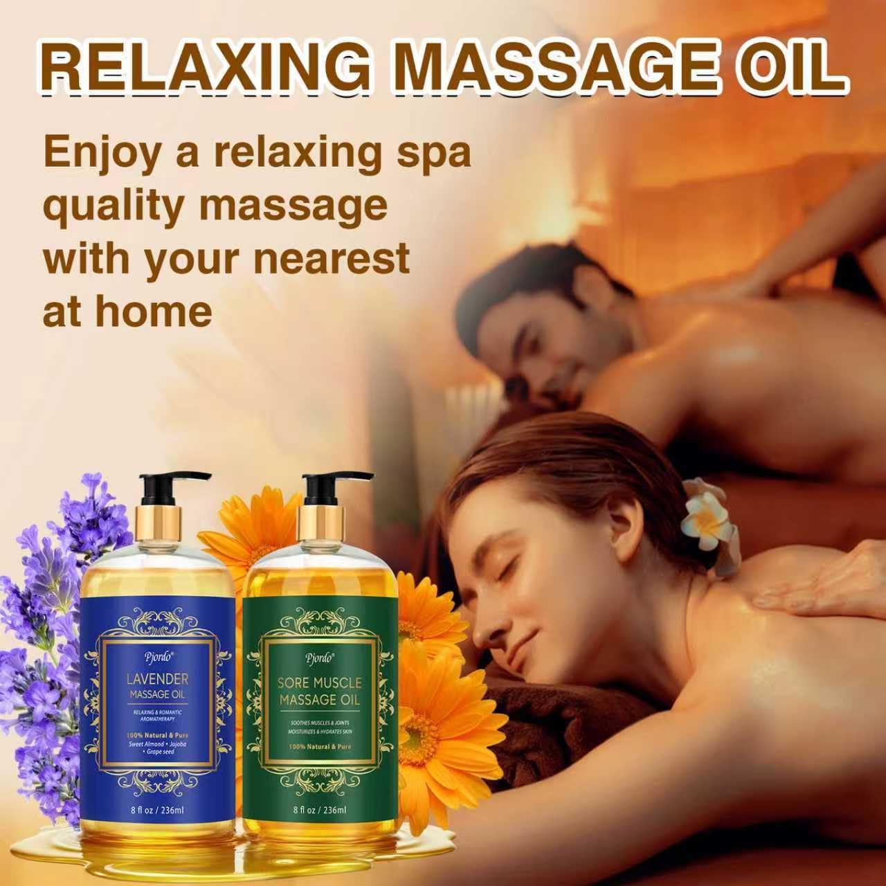 2 Pack Body Massage Oil for Massage Therapy, Sore Muscle Arnica Oil & Lavender Massage Oil for Pain Relief, Massage Relaxing Oil for Calming, Soothes Joints & Muscle, Spa Gift for Him Her - Image 5