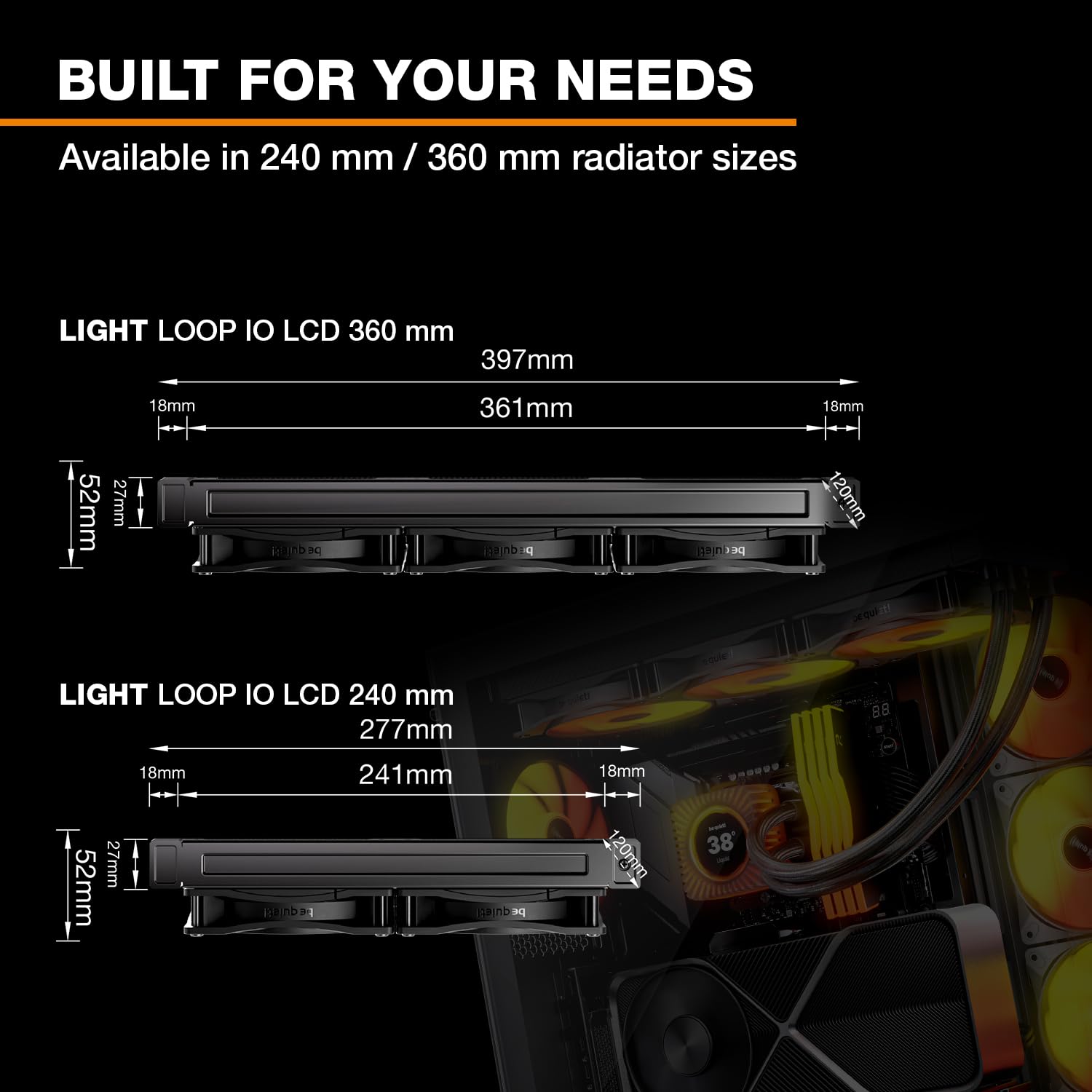 be quiet! Light Loop IO LCD 240mm Black CPU chłodnica wody