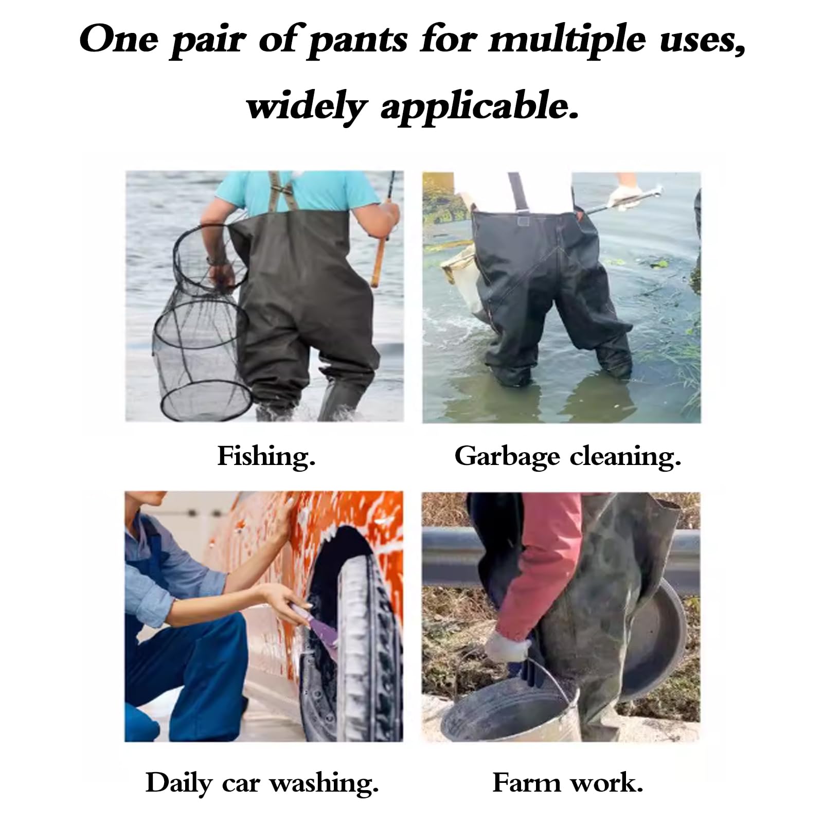 Vadeadores Impermeables y Transpirables,Pantalones de Pesca,Traje de vadear,Correa Ajustable,Ajustables en la Cintur,para Regalo Amantes de Pesca y Deportiva,Limpieza de estanques