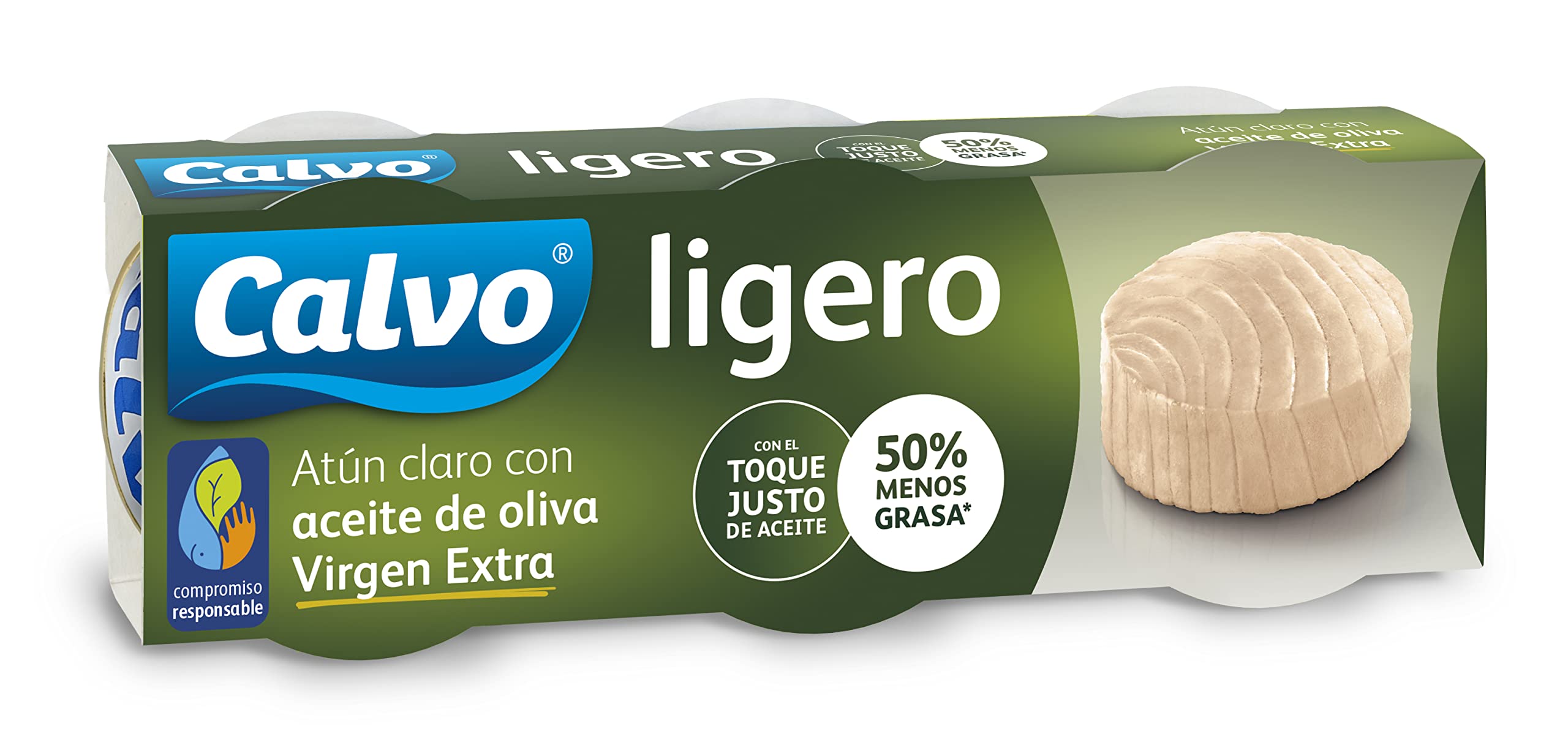 Calvo Atún Ligero en Aceite de Oliva Virgen Extra Pack 3 x 60g