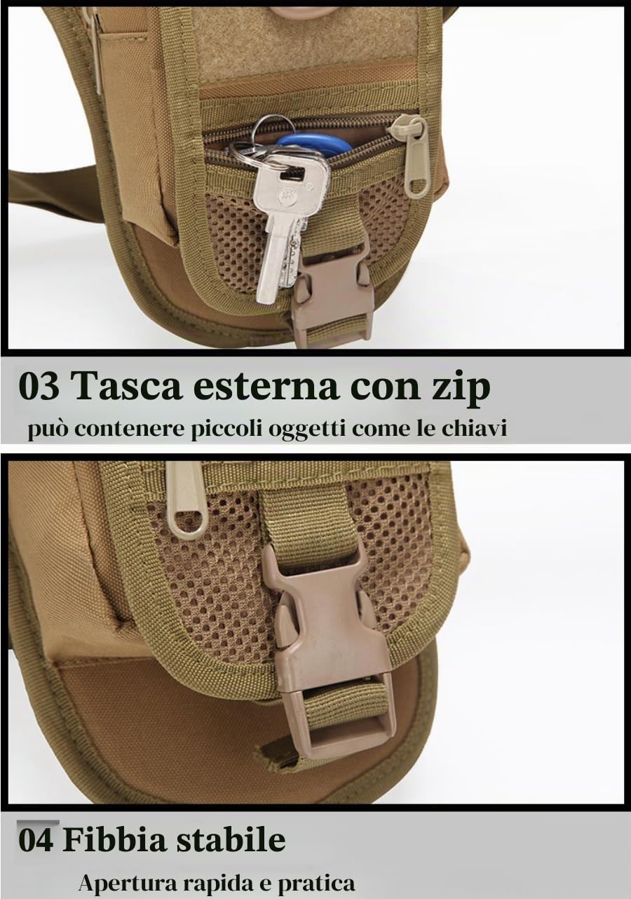 ACEXIER Borse Militari tattiche a Goccia per Le Gambe Uomini Donne Outdoor Escursionismo Tiro Caccia Waist Pack Cinghia Regolabile Moto Equitazione Borsa