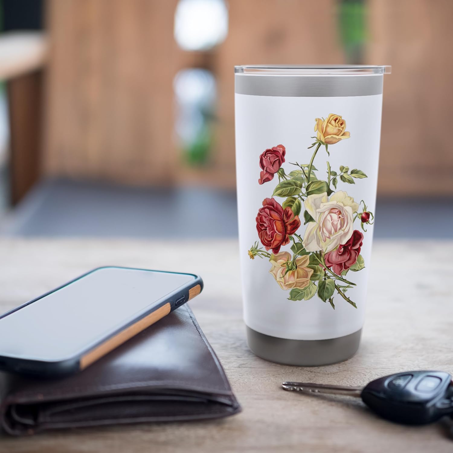 Vintage Flowers 3 Stainless Steel Insulated Tumbler - Image 7