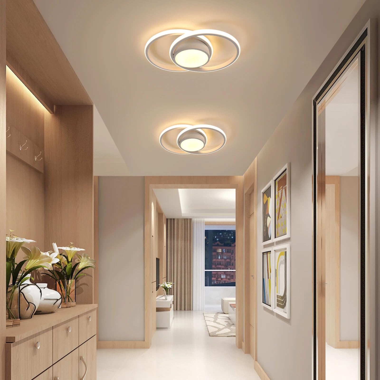 DELIPOP Plafoniera LED Dimmerabile, 40W 3980LM Lampada da Soffitto Moderna con Telecomando 3000K-6500K, Lampadario LED Soffitto per Camera da Letto Soggiorno Cucina Corridoio Ufficio, Bianco