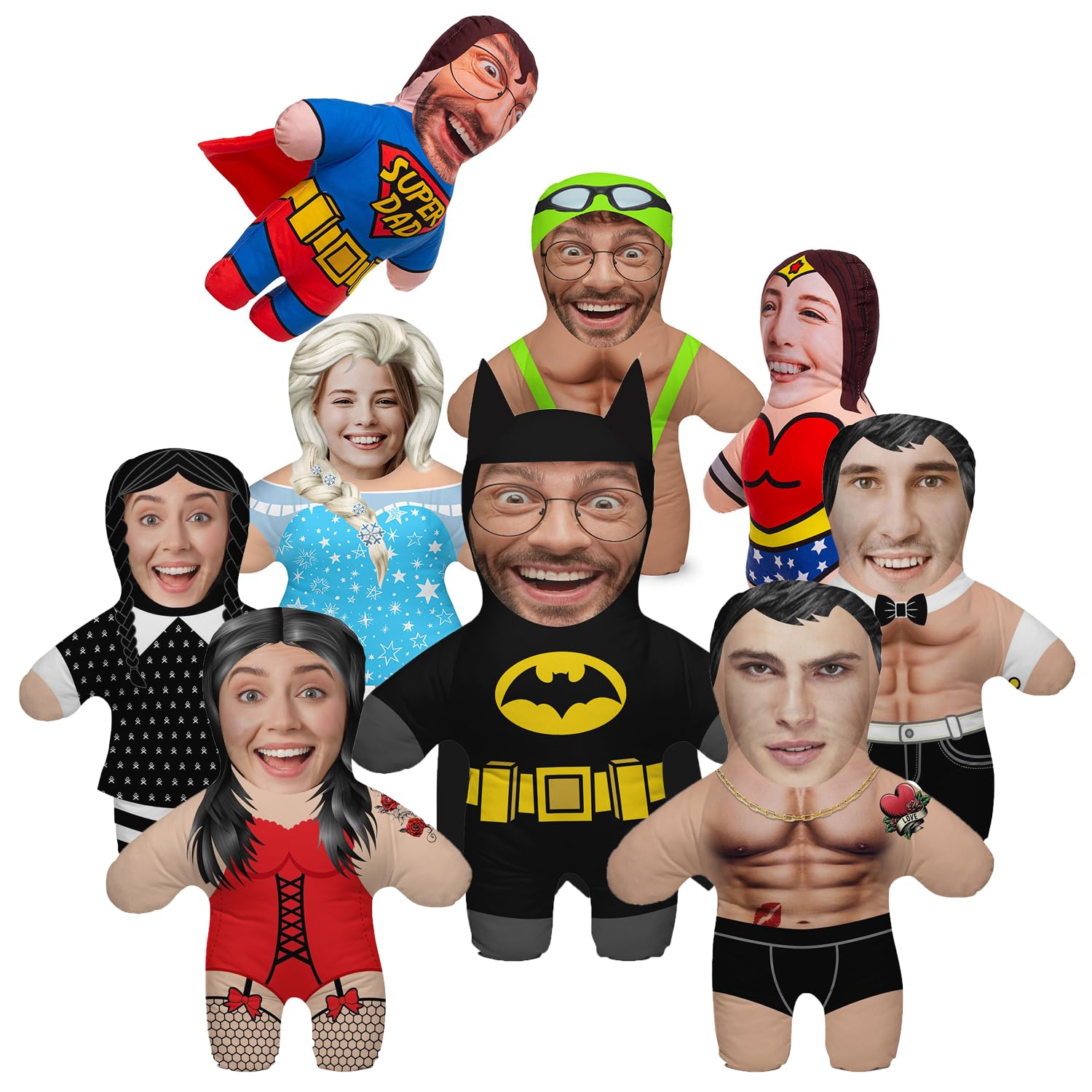 Ferocity Cojín de Almohada de Regalo con Foto Divertida Personalizada con Relleno Cuerpo Colorido con tu Propia Imagen de la Cara Impresa SU Talla Alto; de cumpleaños del niño [091]