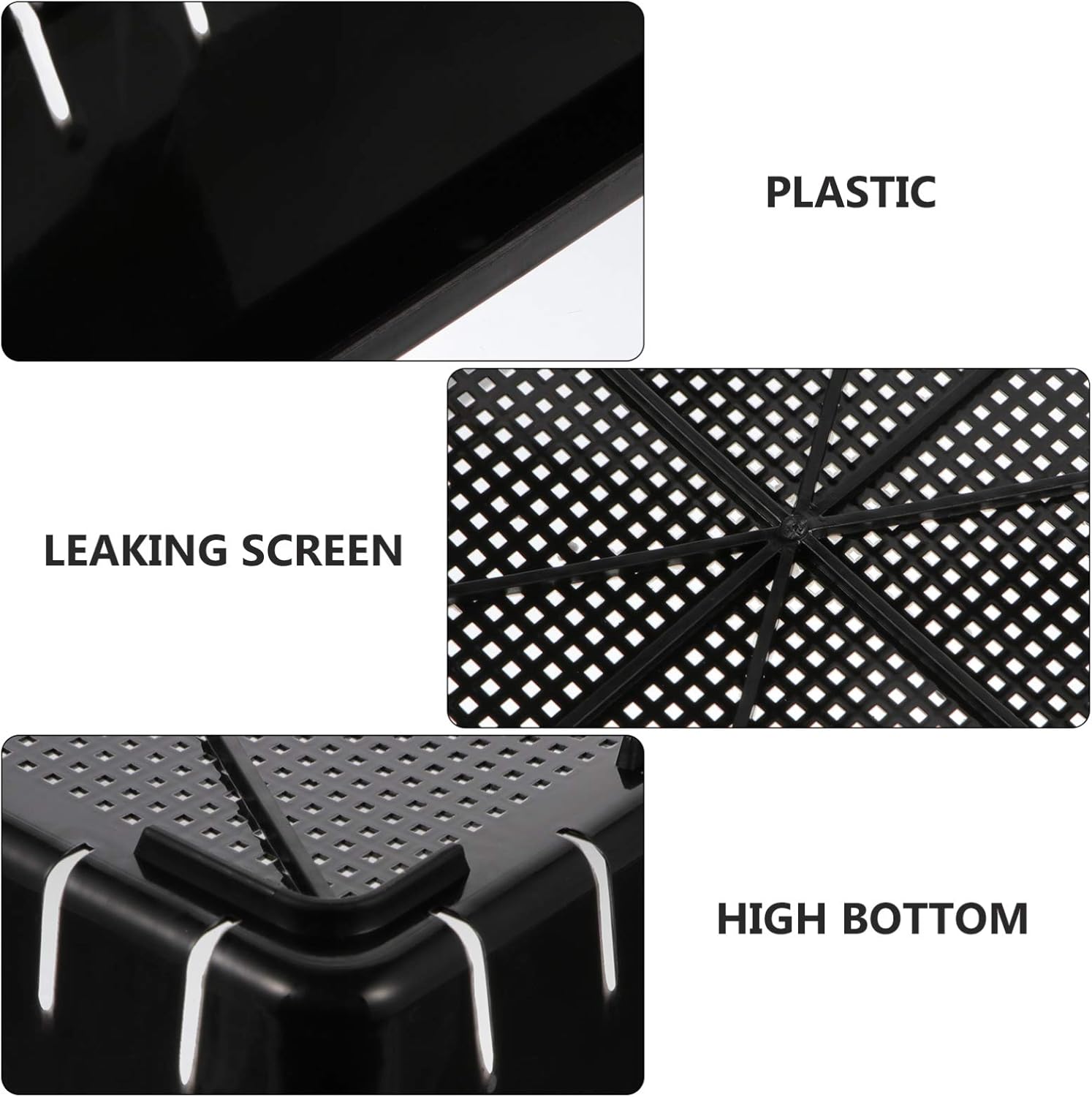 Cabilock 2pcs Seedling Starter Trays Plastic Growing Trays Gardening Germination Nursery Pots for Flowers Plants Wheatgrass Microgreens Greenhouse Sprouting Black : Patio, Lawn & Garden
