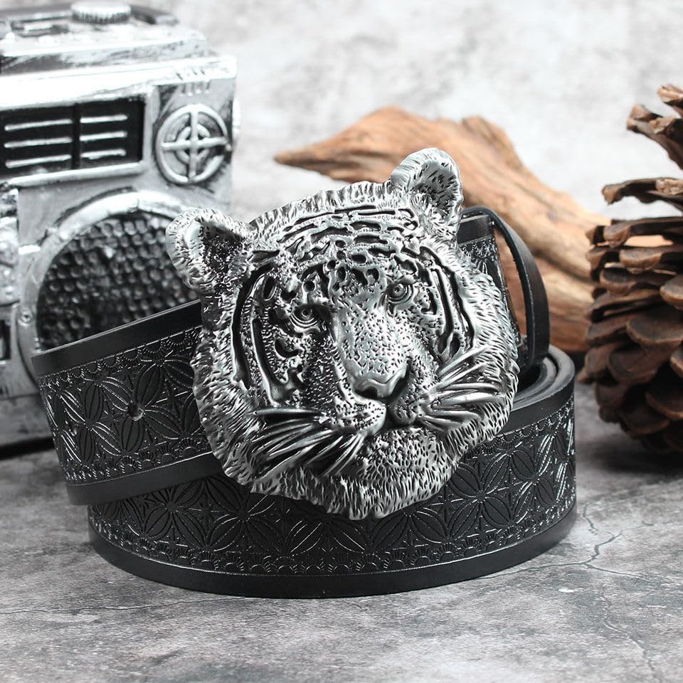 Western Cowboy Belts for Men Women Cowgirl Belt Floral Engraved Leather Belts for Jeans Pants Rodeo,Black,110CM/43.3''3