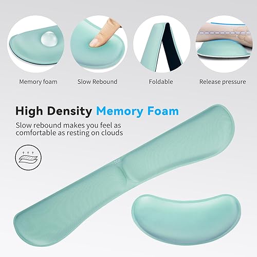 Miniatura 4 de ZIBLY Juego de teclado y mouse para reposamuñecas, almohadilla ergonómica antideslizante para muñeca, fácil de escribir, aliviar el dolor, espuma