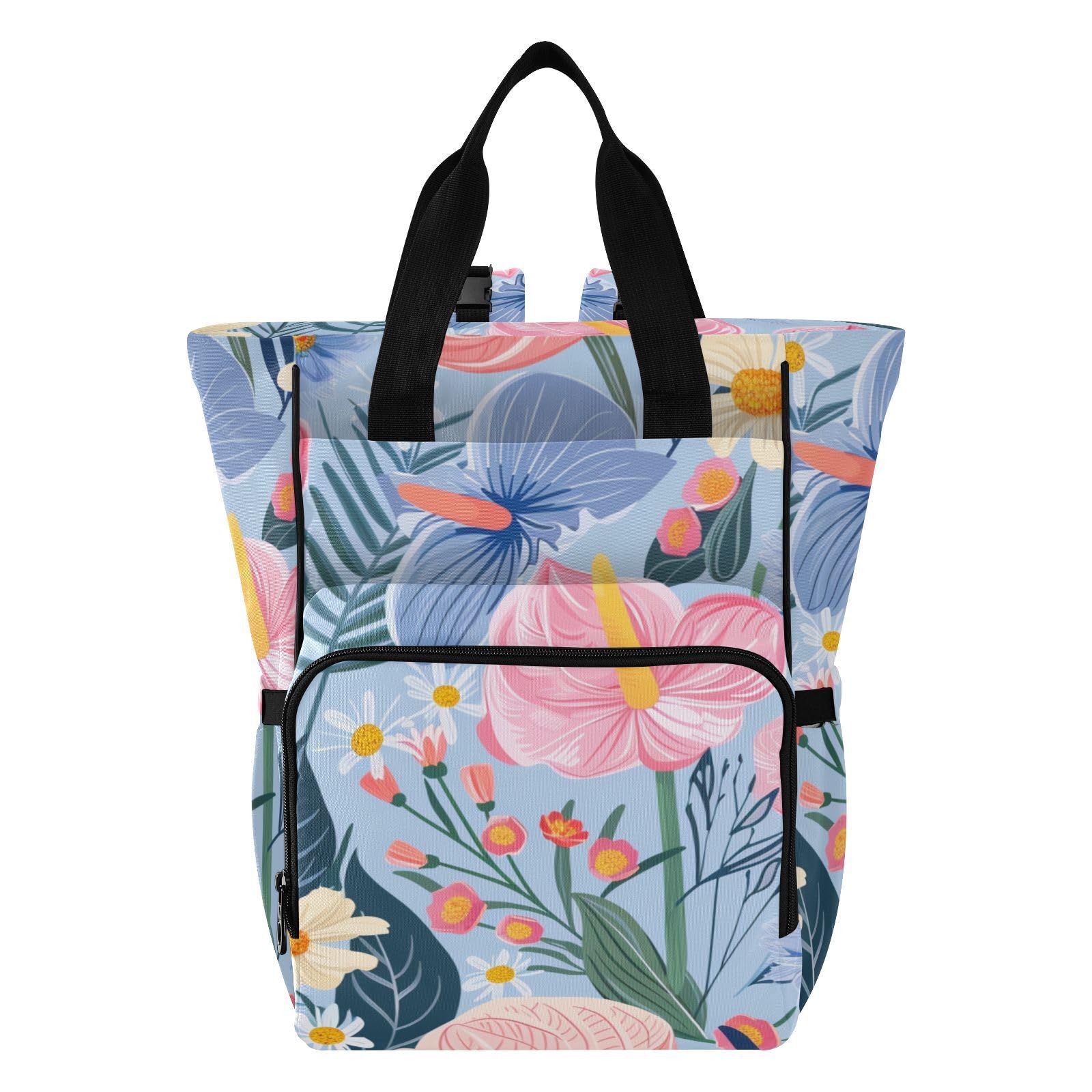 Zaino da viaggio per neonata/ragazzo colorato floreale Anthurium