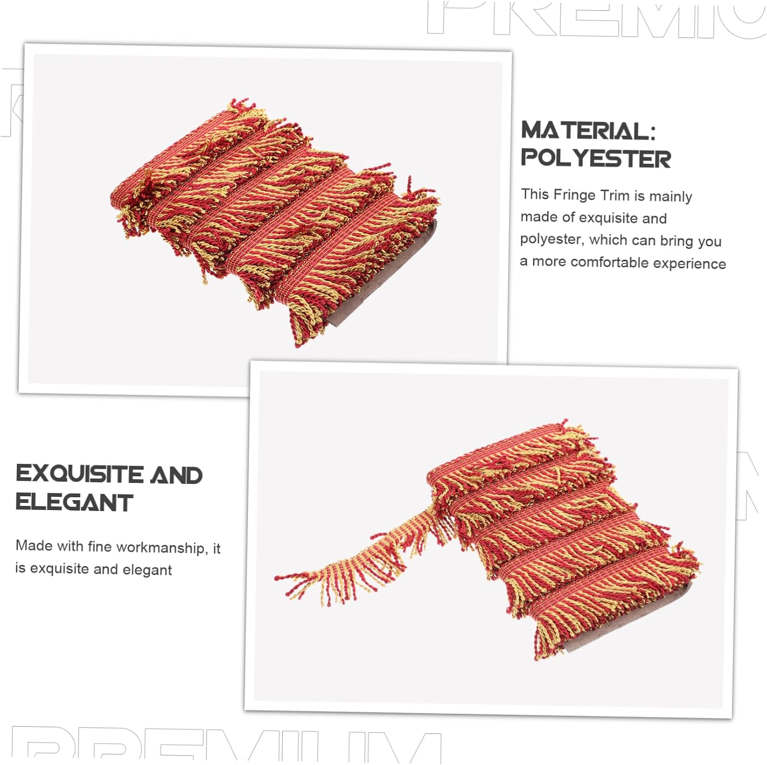 Xmas Polyester Curtain Tassel Fringe Trim for Home Decor Lampshades