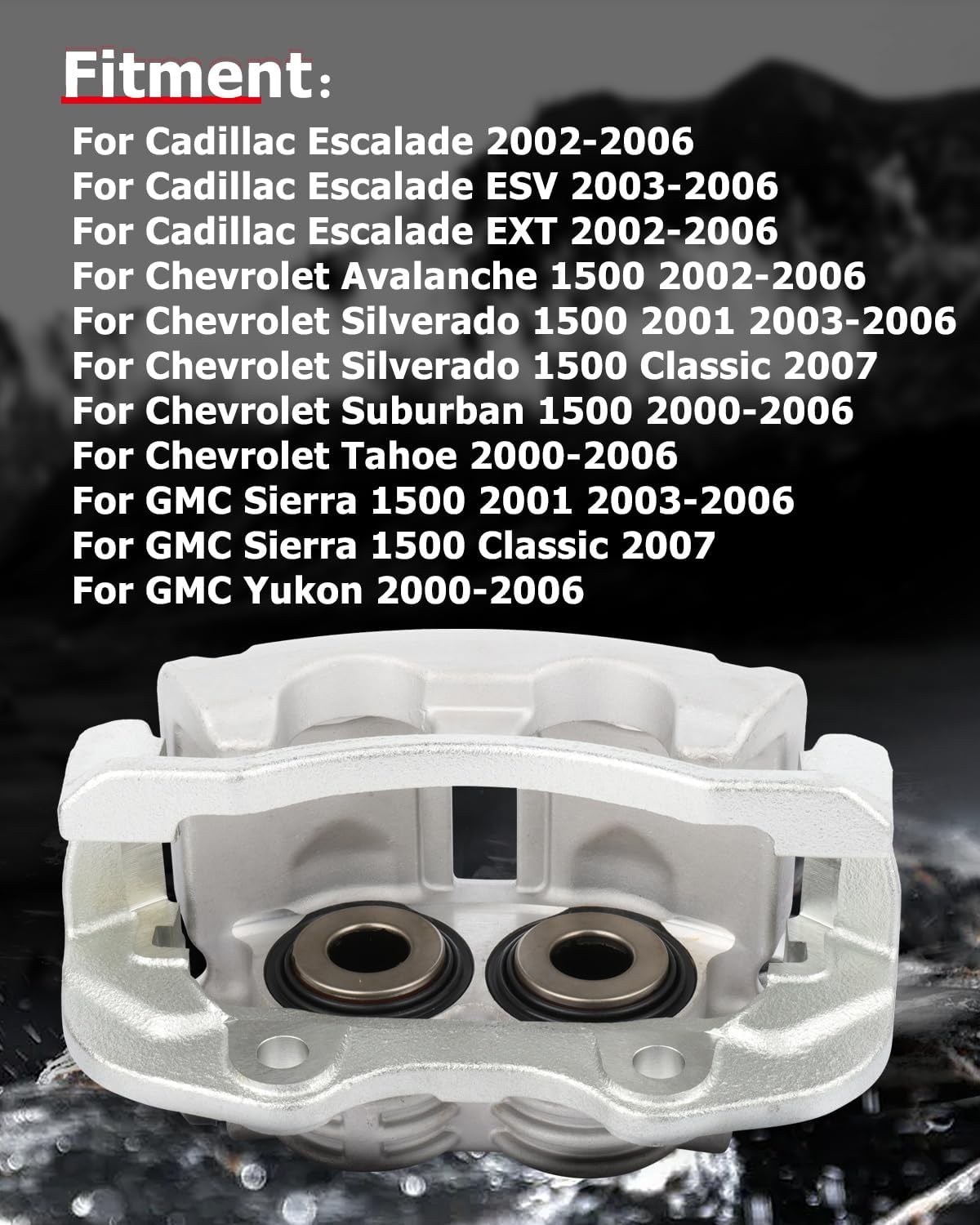 cciyu Rear Right Brake Caliper Assembly w/Bracket 18-B4765 For Cadillac 2002-2006,For Chevy 2000-2007,For GMC 2000-2007