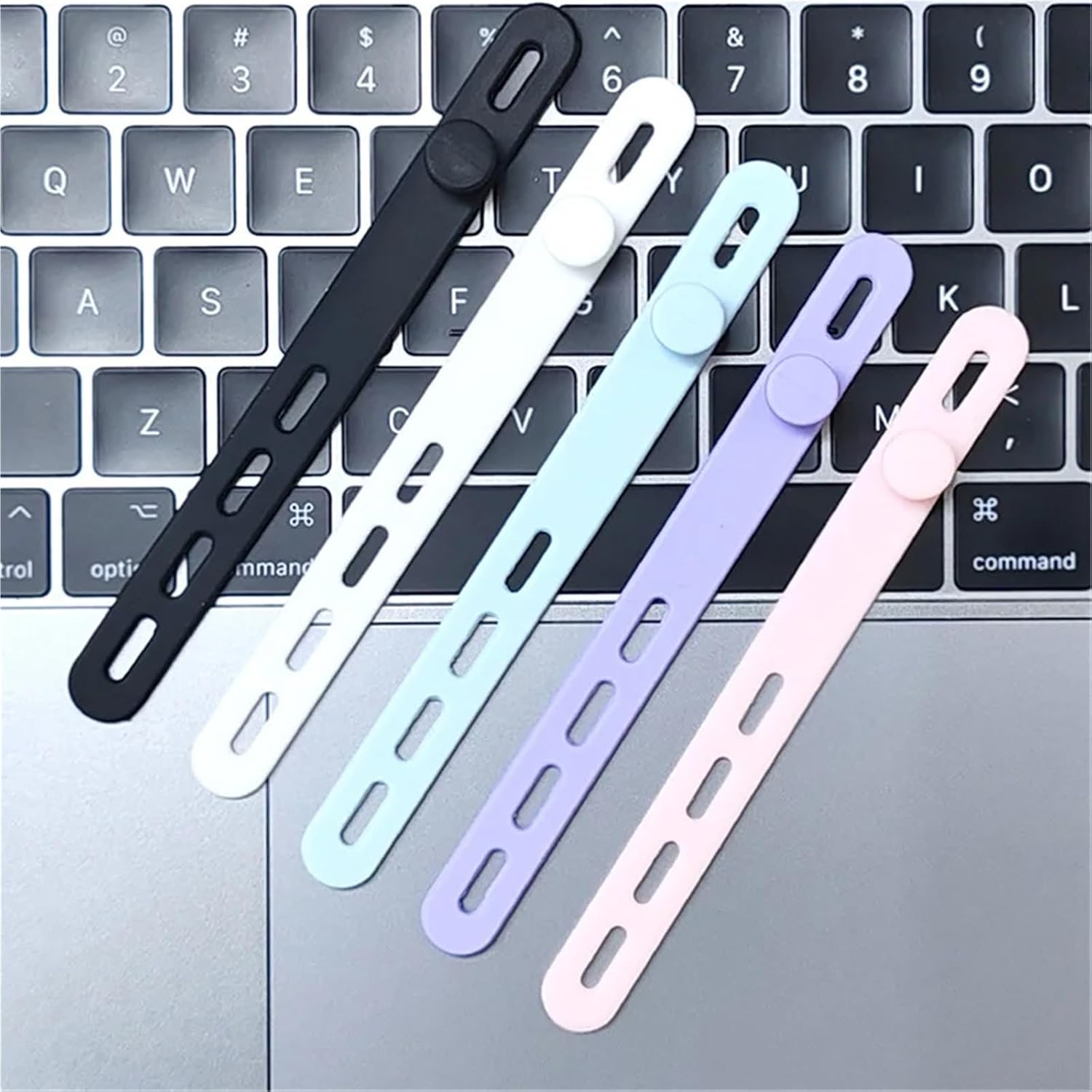 Silicone Rubber Bands 80pcs Cable Ties Adjustable Silicone Wire Organizer Data Storage Strap Anti Loss Fixing Device Home Products