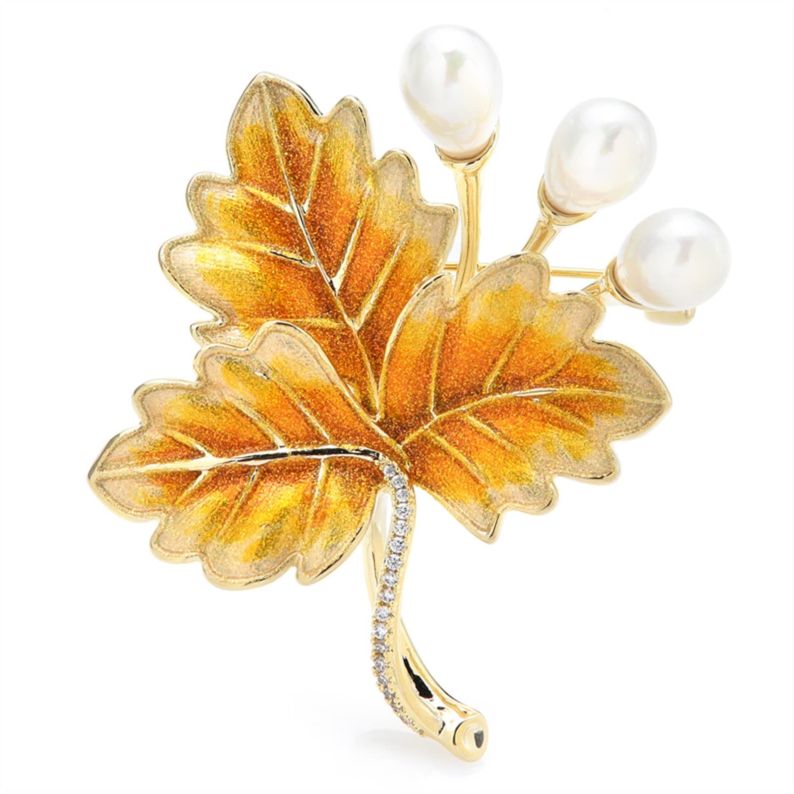 Damen Broschen Damenmode Accessoires Vintage Perle Emaille Blattform Brosche Party Brosche Bankett Brosche Brosche Pin