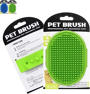 Aoche 2-Pack Dog Bath Brushes - Soft Rubber Grooming Scrubber with Adjustable Handle for Massage, Shedding & Bathing Dogs Cats