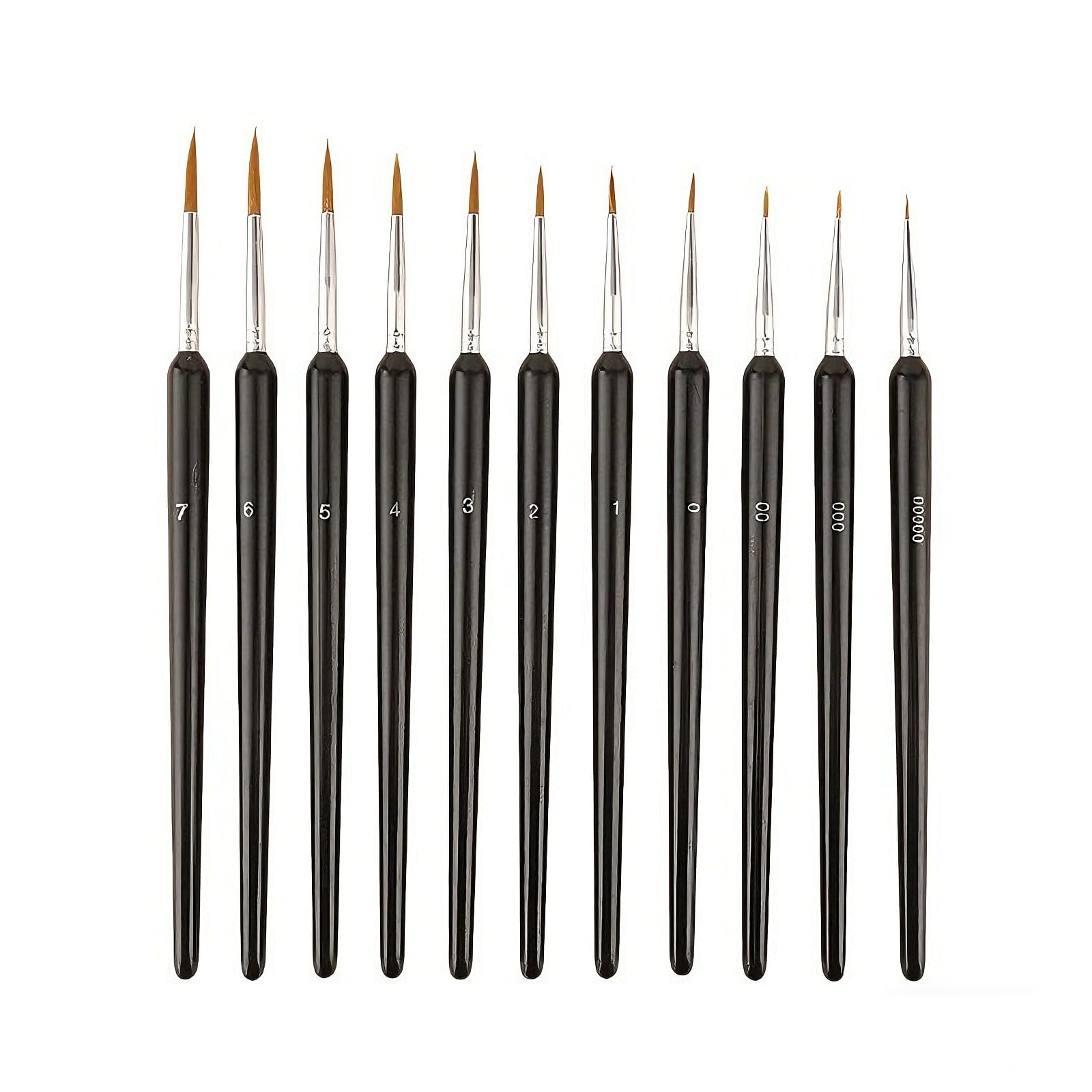 11 Pcs Miniature Line Painting Handle Brush,Model Paints Brushes,Fine Miniature Paint Brushes for Detailing,Detail Paint Brush Set,for Detailing,Tiny Paintbrushes for Art Acrylic Watercolour Model Nai
