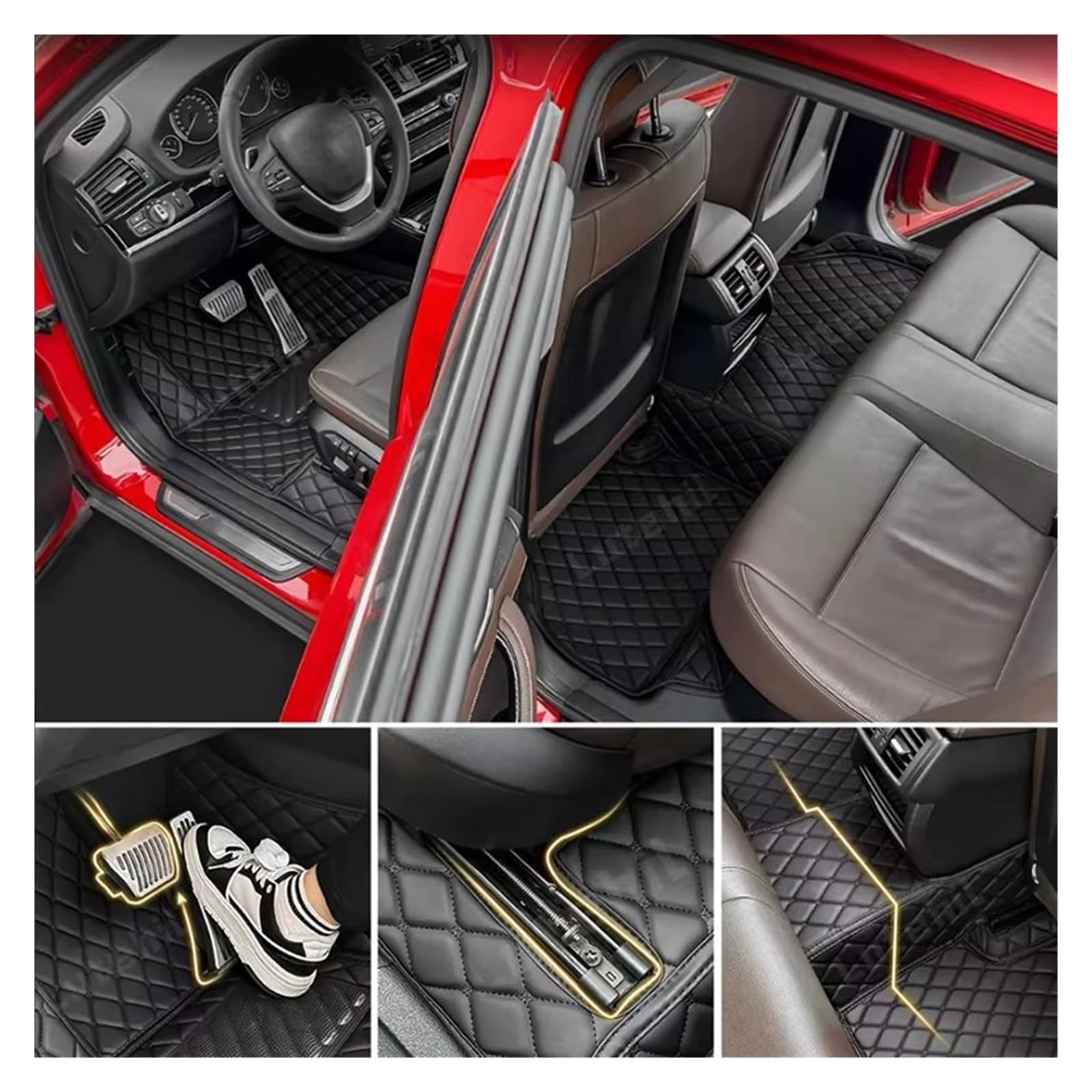 Auto Fußmatten Für Nissan Für Versa 2011-2017 Custom Car Fußmatten wasserdichte Teppiche Innen Zubehör(Color 9)