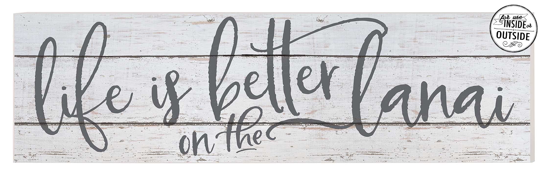 Kindred Hearts 35"x10" Whitewash/Navy Life is Better on Lanai Indoor Outdoor Sign, Team Color-image-39