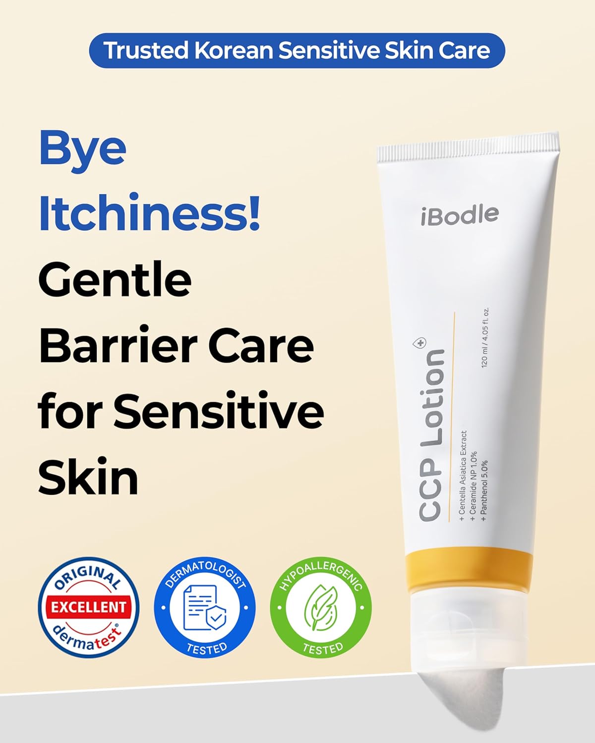 CCP Lotion, Hydrating Korean Skin Care, Deep Moisturizing, Soothing sensitive Itchy Skin with Centella Asiatica, Ceramide & Panthenol, Skin Barrier with Patented Ingredient 4.05 fl oz